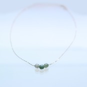 多角形の珍しいカット珠をサラッと！ K10多角形翡翠ネックレス A貨翡翠 jd_ne1243