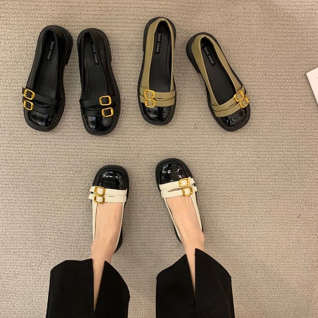 異素材ダブルベルトバックルパンプス　200880