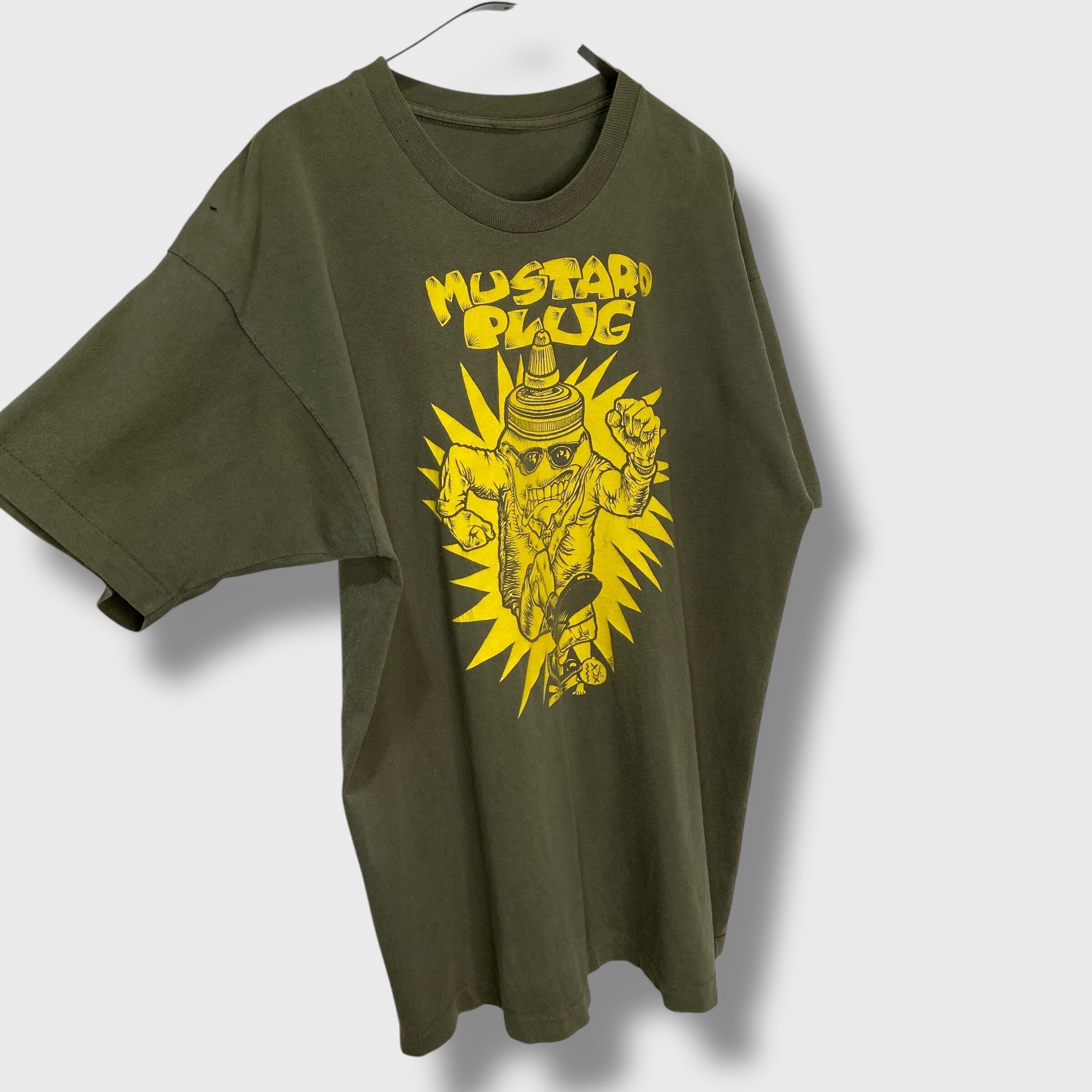 90s マスタードプラグ バンドTシャツ バンT スカパンク カーキ XL相当
