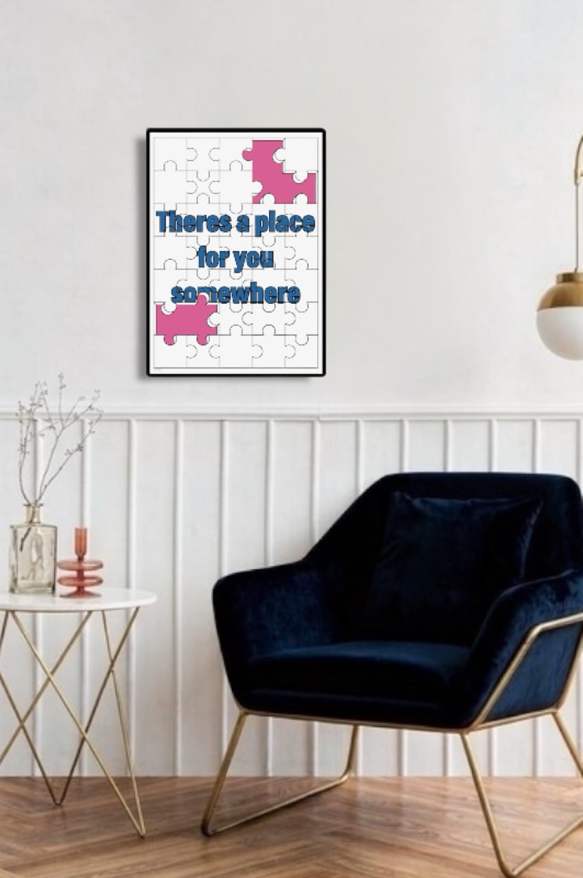 DHD(M)005【フレーム付きインテリアポスターA3　パズル】