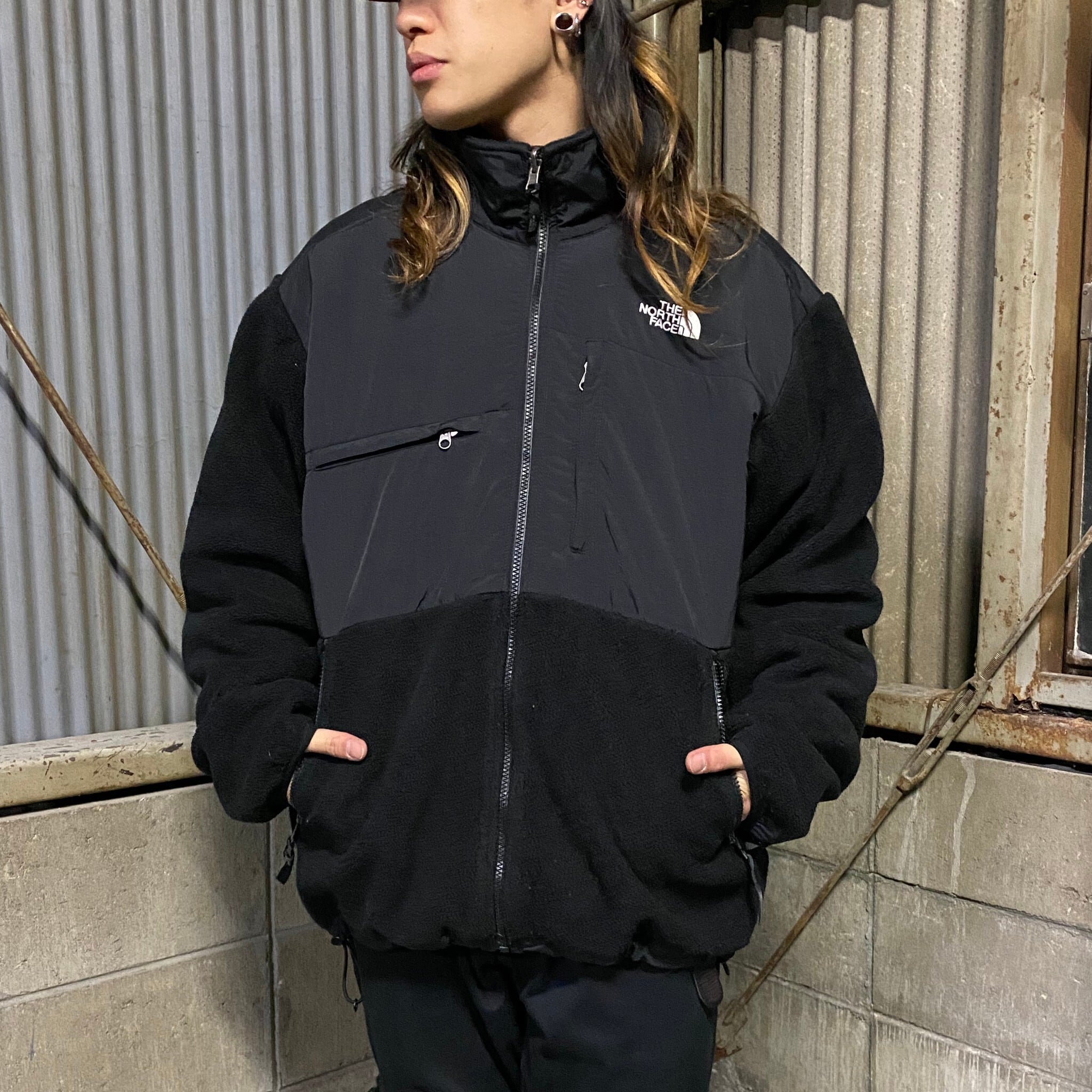 THE NORTH FACE ザ ノースフェイス デナリジャケット POLATEC メンズL 古着 ナイロン×フリースジャケット ブラック 黒  ポーラテック【アウトドアジャケット】 | cave 古着屋【公式】古着通販サイト