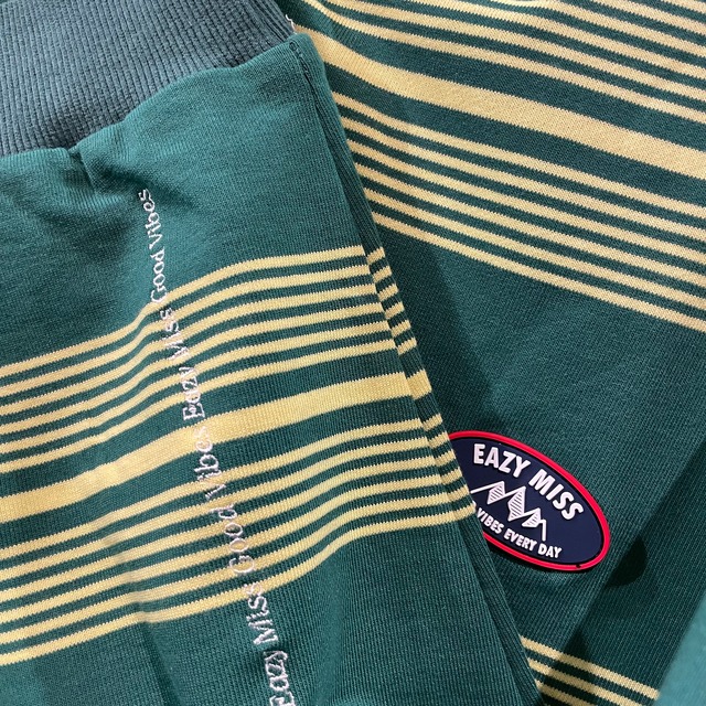 【EAZY MISS】wide striped light sweat/green