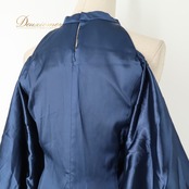 フラダンス 衣装 BLUE HEAVEN COMPANY ブルーヘヴンカンパニー ワンピース ドレス ネイビー系 紺 サテン生地 光沢感 レース フレアスカート ハワイアン アロハ フラ ダンス レッスン 練習 ハワイアンダンス 無地 シンプル 高級感 華やか かわいい おしゃれ 上品 大人っぽい