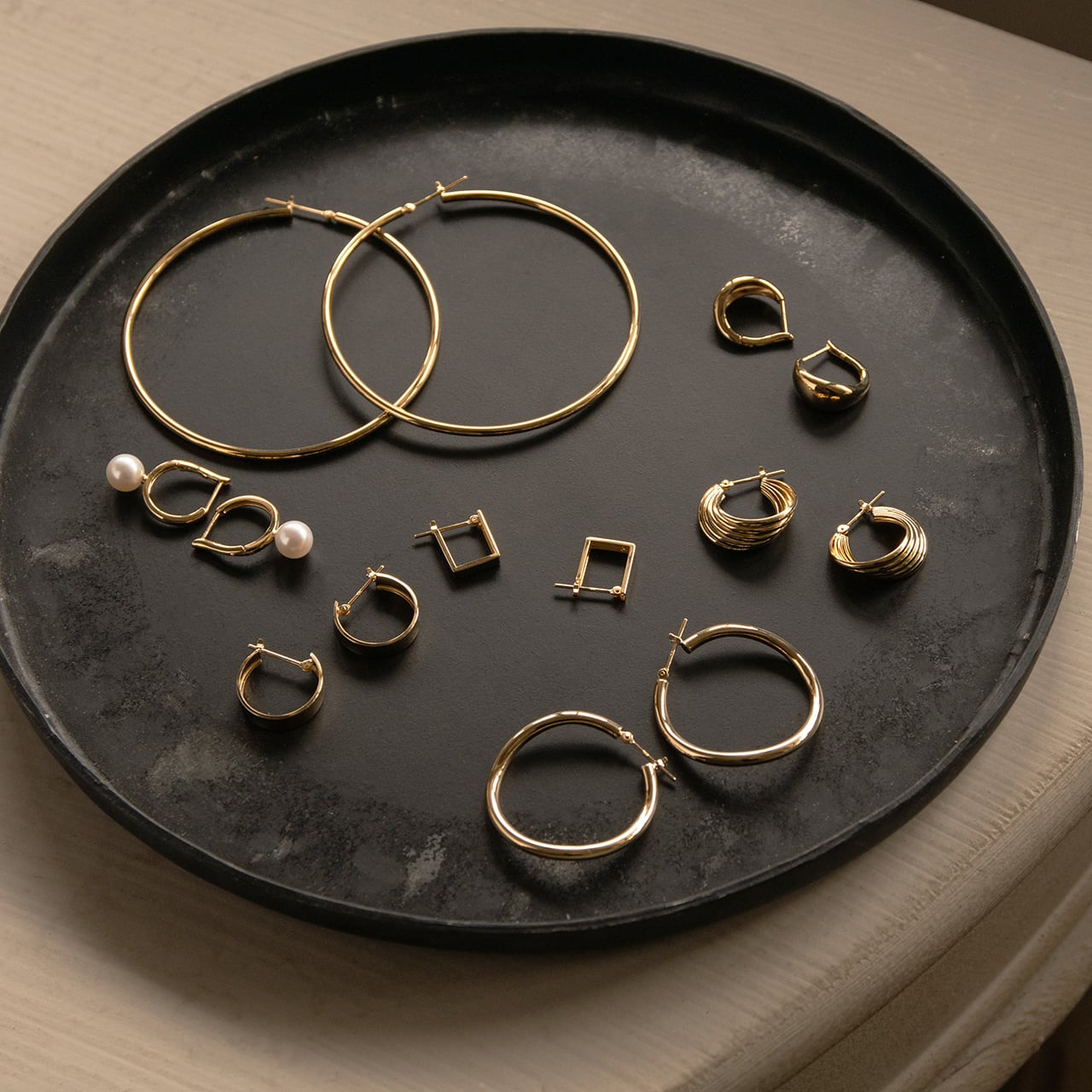 K18イエローゴールド 直径60mm フープピアス【MKY0008P1