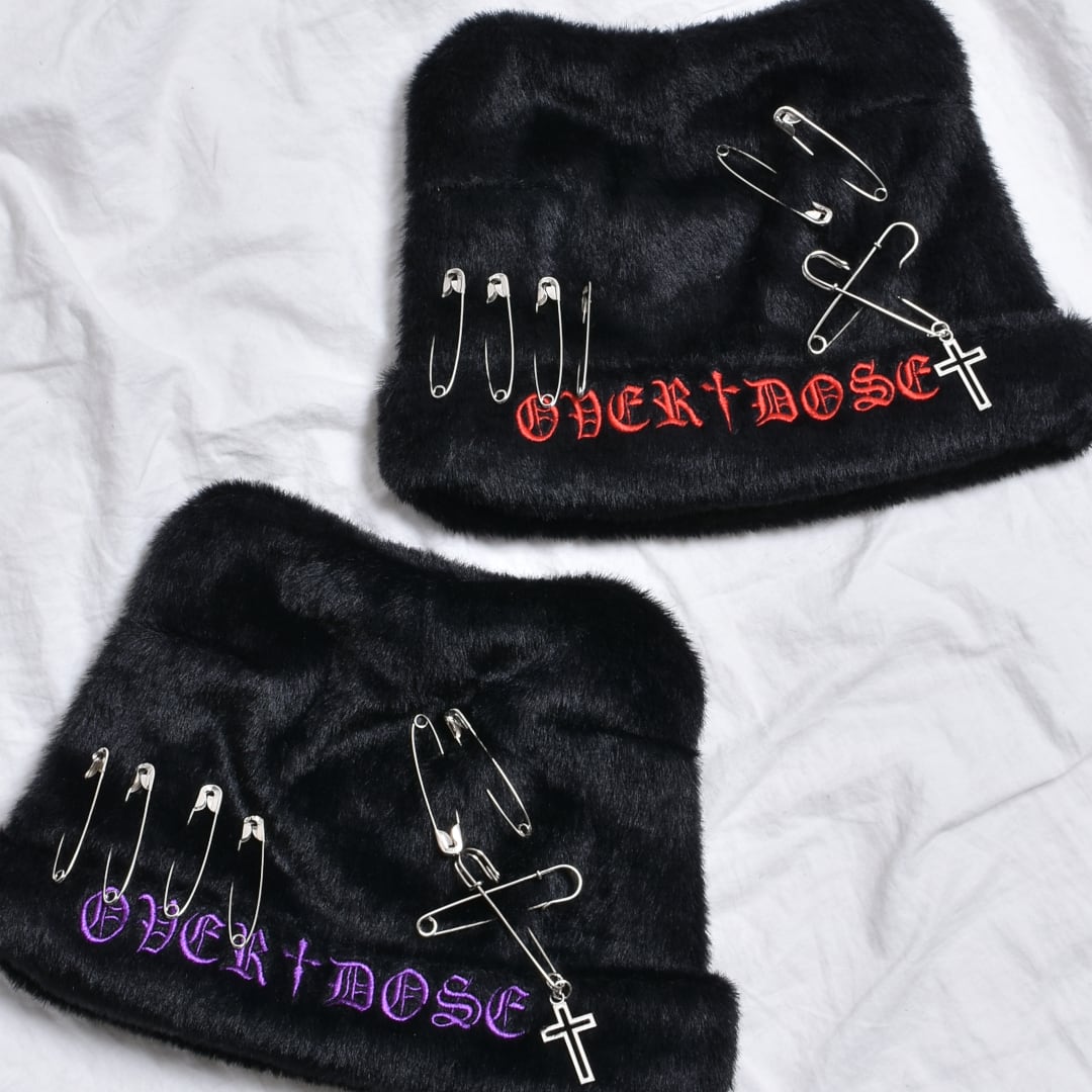 11/24 新カラー追加！】サブカルロゴ刺繍☆ネコ耳ファーPINニット帽