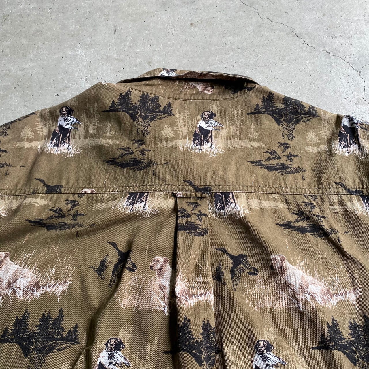 NORTH RIVER、ハンティングシャツ、アニマル柄、トナカイ、コットン100