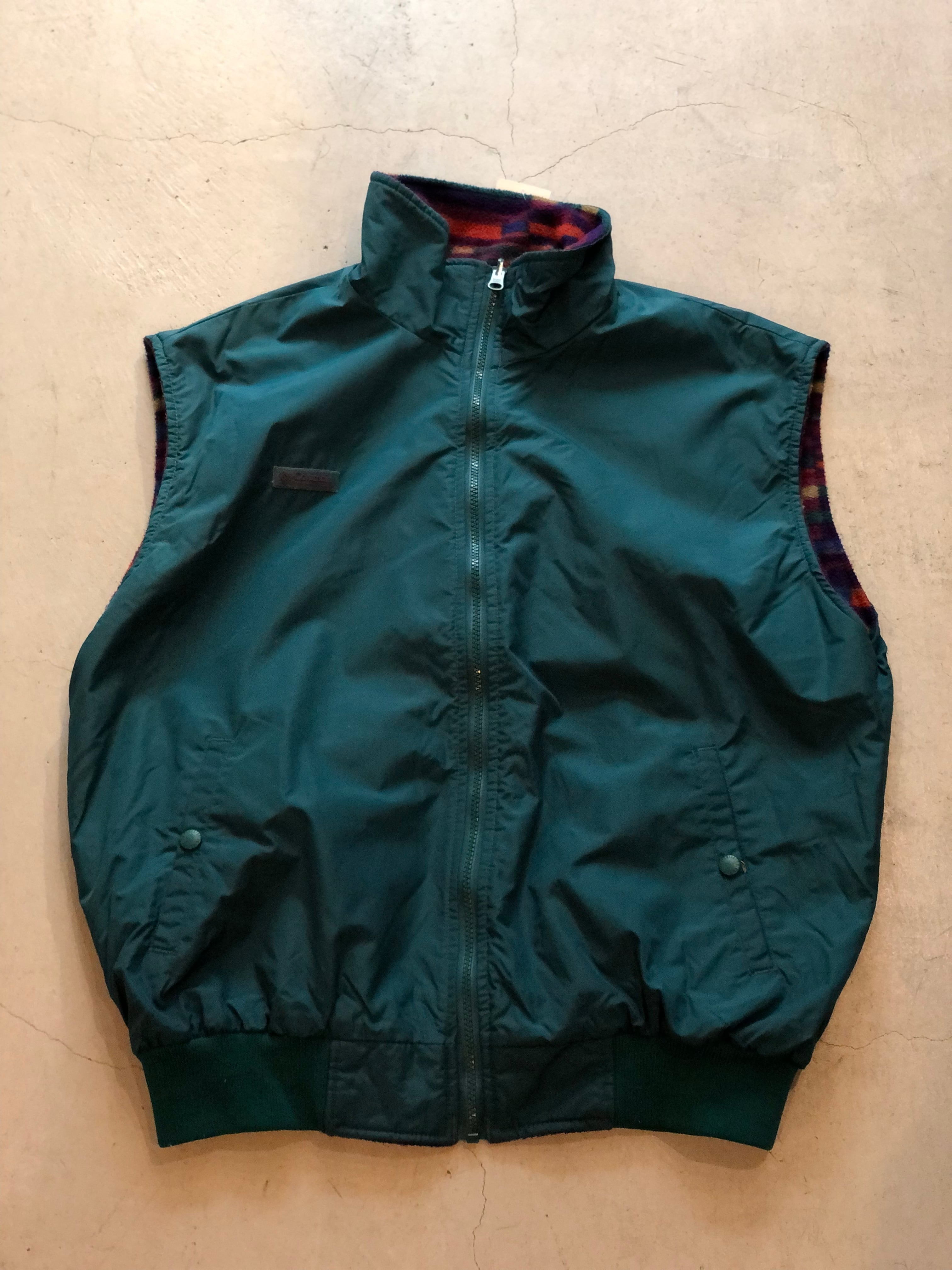90s Columbia reversible nylon × fleece vest【高円寺店】