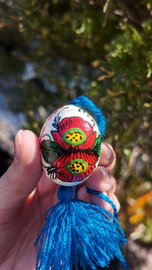 装飾用木製プィサンカ　小（イースターエッグ）　コロミヤモデル　