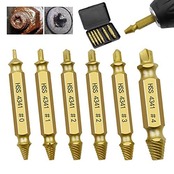 ドリルビットセット 6本セット ネジ取リビット なめたネジ外し エキストラクター ネジ外し 折れたボルト ネジ抜き ネジ取り 専用工具 ゴールド