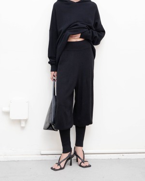 1990s long ribbed cashmere knit pants