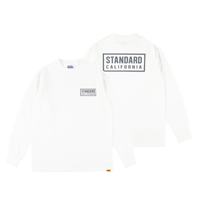 STANDARD CALIFORNIA スタンダードカリフォルニア　SD Heavyweight Box Logo Long Sleeve Tシャツ ロンT 長袖 ホワイト