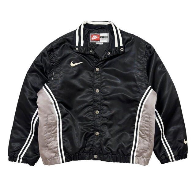 古着 ナイキ チームスポーツ ナイロンスタジャン クリーニング済み 90s 00s NIKE ベースボールジャケット メンズL