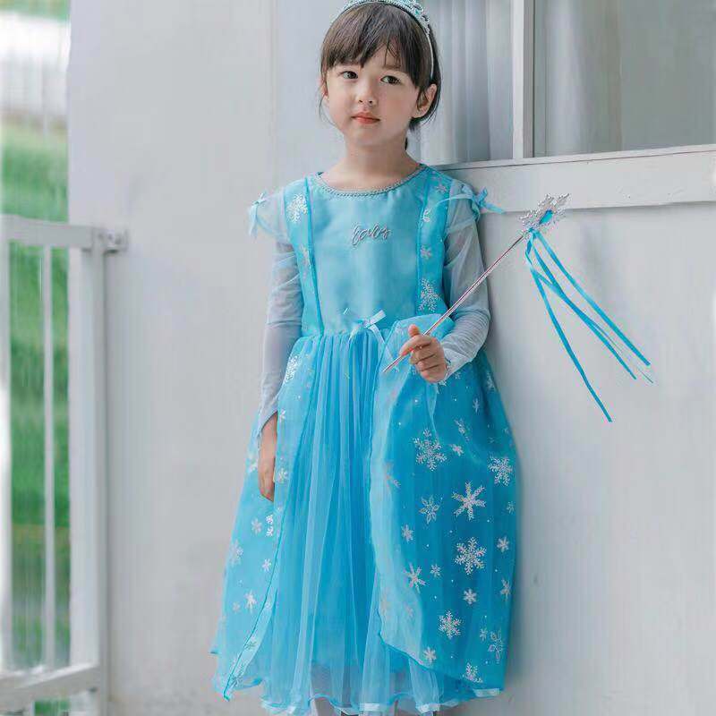 送料無料 アナと雪の女王 エルサ ドレス ワンピース なりきりプリンセス ハロウィン 仮装 子供 女の子 ハロウィン衣装 キッズ コスプレ 女の子 子供用 長袖 水色 写真撮影 パーティードレス クリスマス仮装 誕生日 プレゼント 100 110 1 130 子供服 Cocobebe Base店