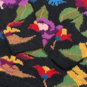 アルパカ100% ペルー製 PACOS パコス 花柄 総柄 ニット セーター F フリーサイズ /ブラック/ビンテージ