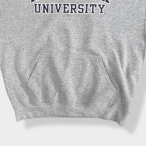 【GILDAN】カレッジロゴ モンマス大学 MONMOUTH UNIVERSITY  アーチロゴ パーカー ロゴ プリントプルオーバー スウェット フーディー hoodie L us古着