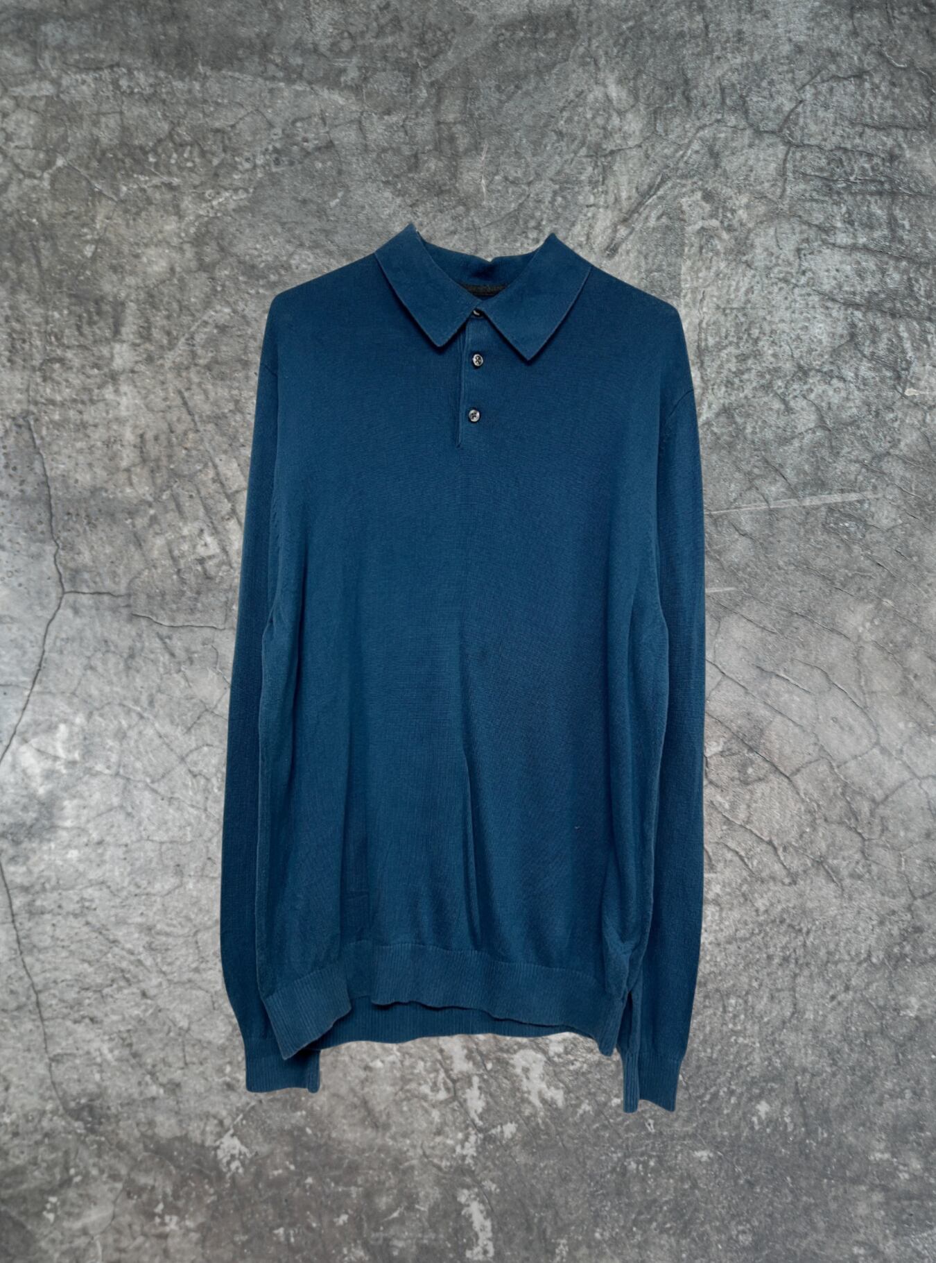 無地長袖ポロシャツ size:L