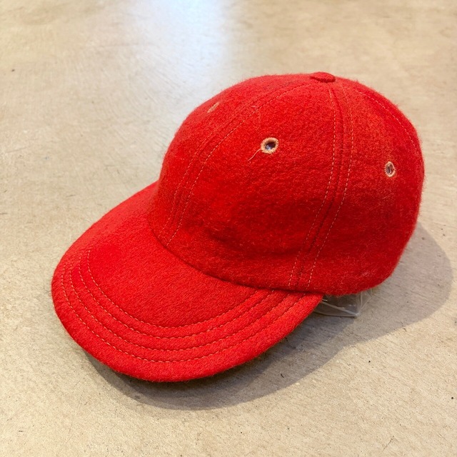 1950s VINTAGE WOOL BASEBALL CAP RED
