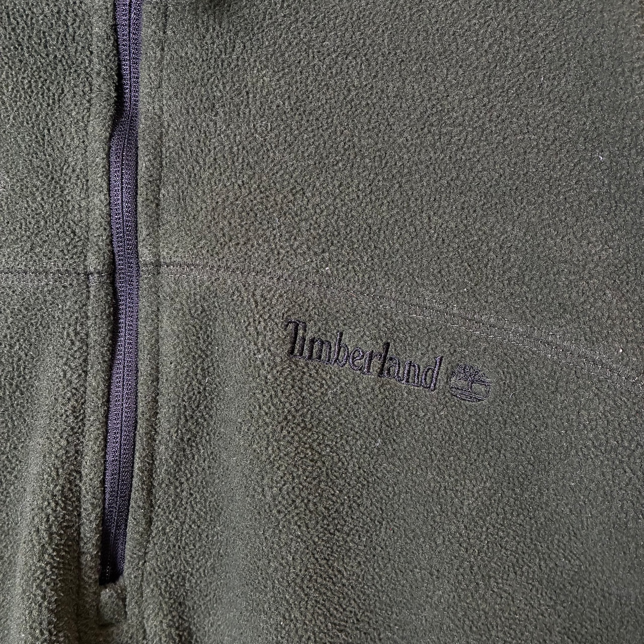 Timberland/ハーフジップフリース/ダークグリーン/刺繍ロゴ/アウトドア