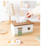 【木製 インテリア ティッシュボックス】ティッシュケース 収納ケース 家型 デスクトップ リビング シンプル おしゃれ かわいい ファンシー ホテルライク 生活雑貨
