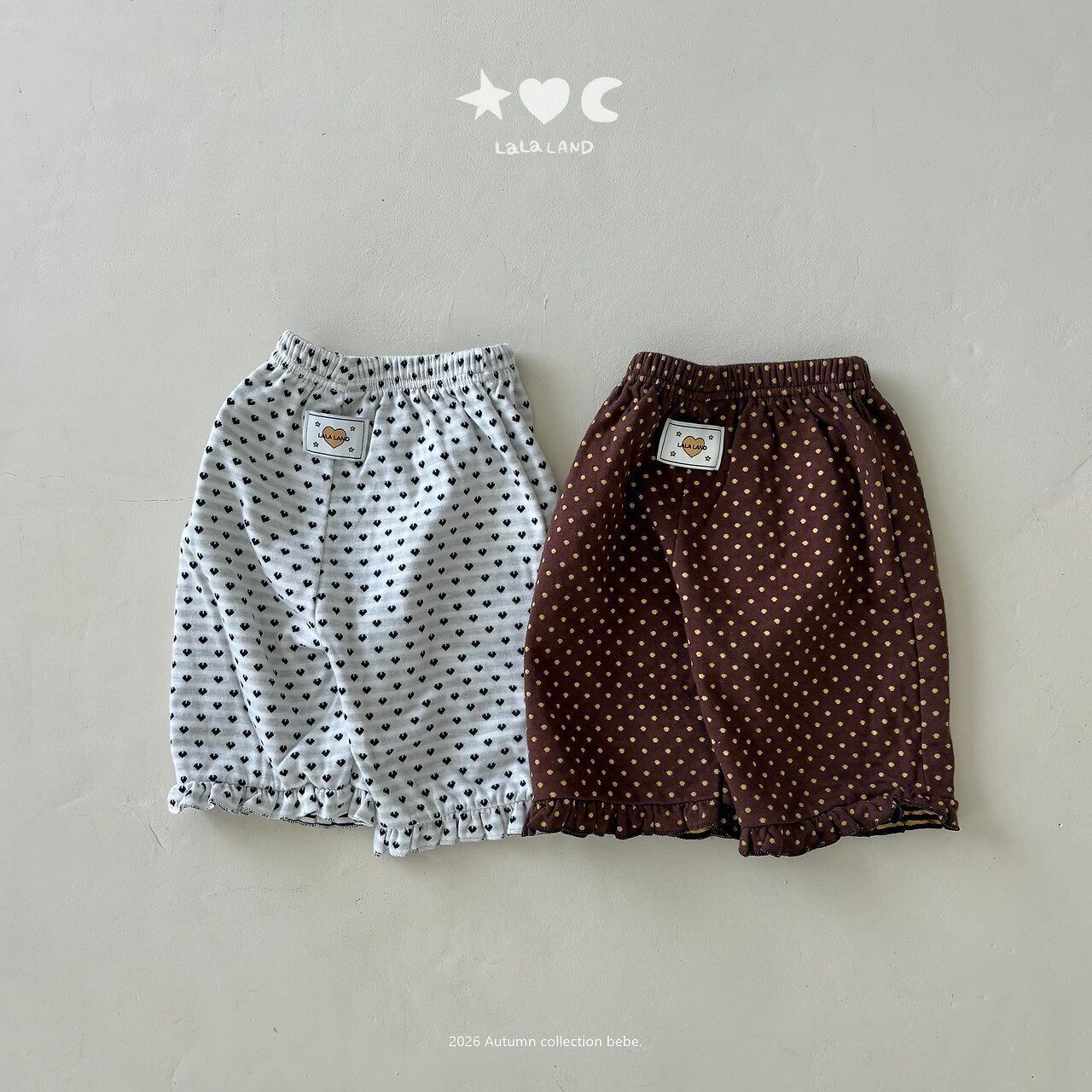 【予約】LALA LAND baby Heart dot frill pants