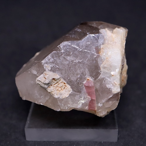 ピンクトルマリン 母岩 クォーツ 電気石 水晶 46.5g SQZ100   鉱物　天然石　原石　パワーストーン