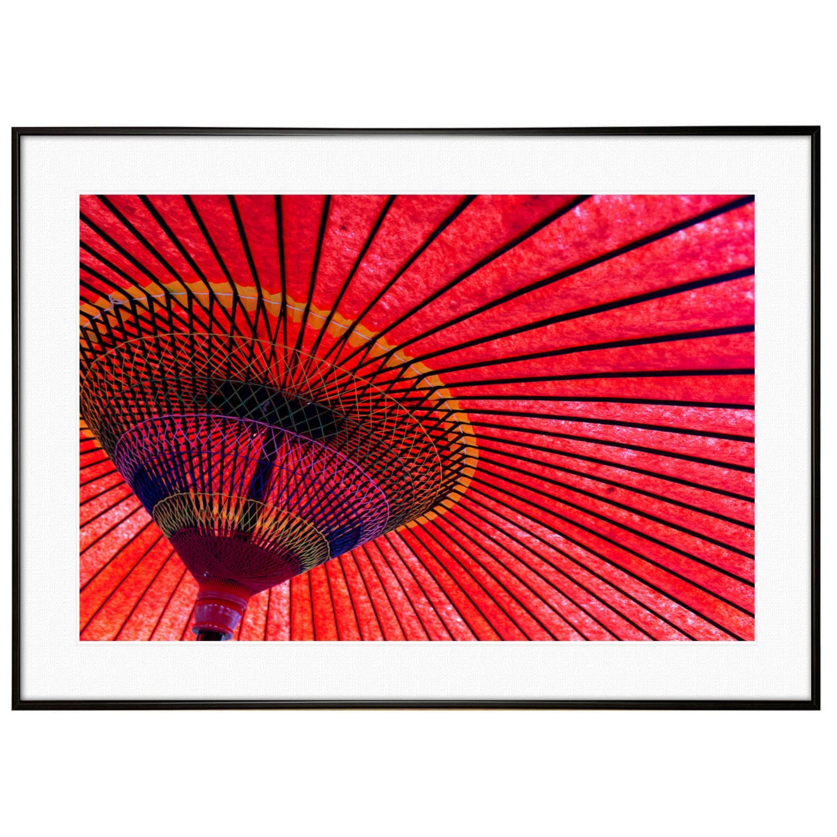 カラフル写真 赤い和傘 インテリアアートポスター額装 AS3809