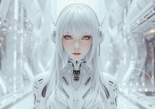 Cyber Angel|人とテクノロジーが融合する近未来アートポスター|幻想的な光が空間を包み込むサイバーパンクインテリアA3ポスター
