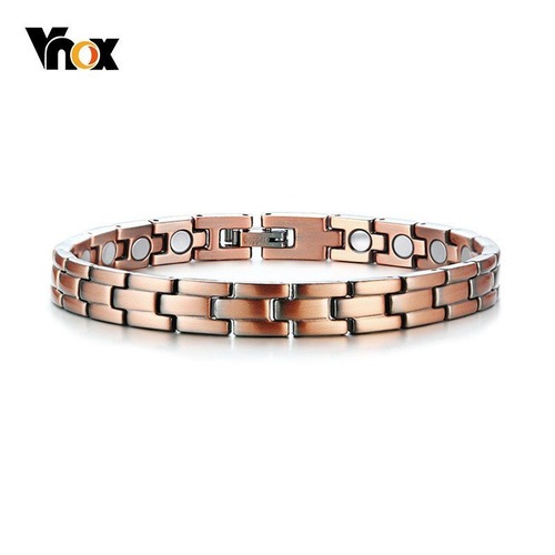 【送料無料】 レディース ブレスレット 7mm マグネティック メンズ 銅 エネルギー パワー ヒーリング リンク セラピー 40000834