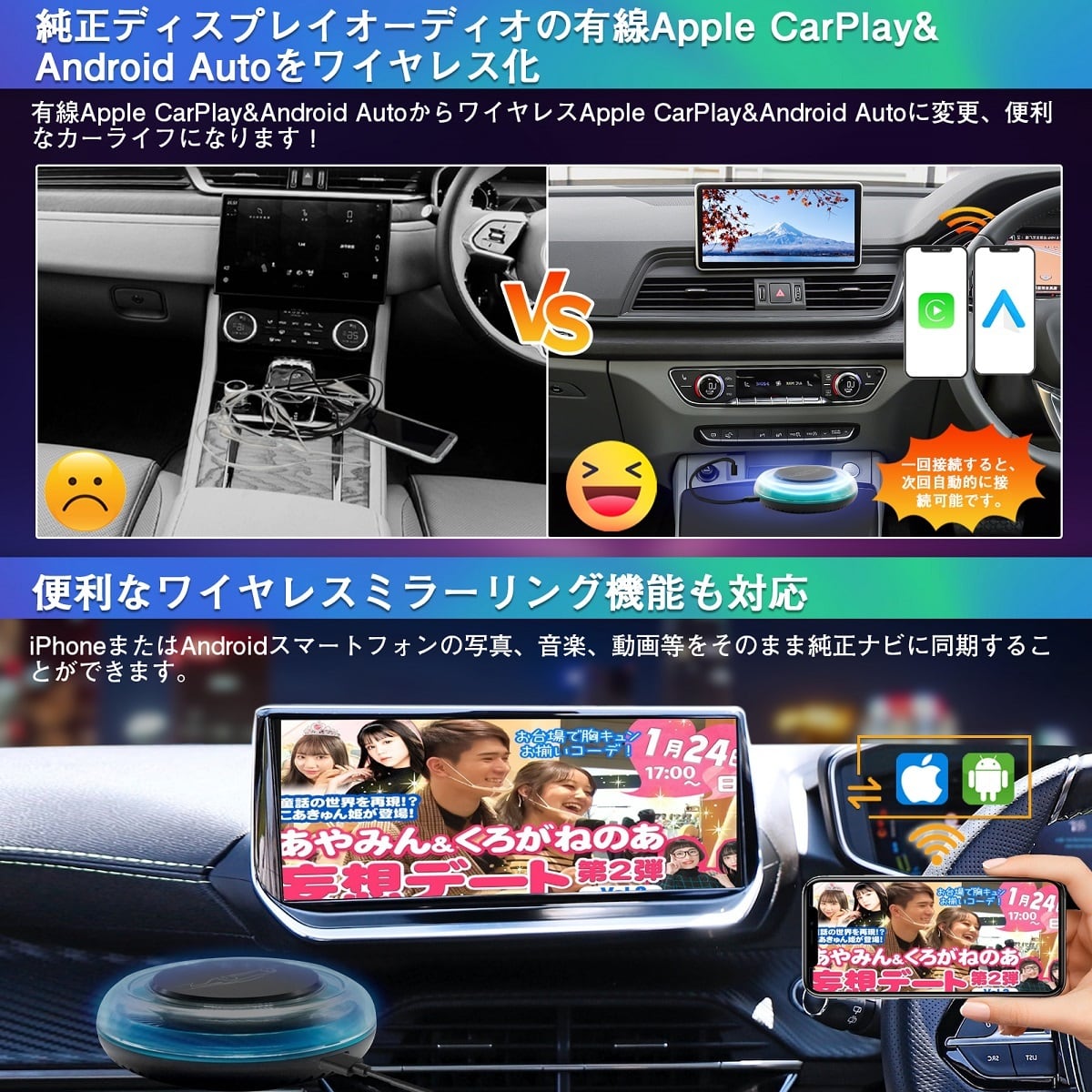 カーナビ CarPlay AI Box カーナビ ミラーリング Android