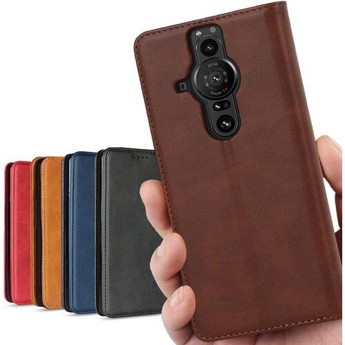 Xperia PRO-I ケース 手帳型 SIMフリー ソニー XperiaPRO-I ケース エクスペリア PRO-I ケース XperiaPROI ケースカバー エクスペリアプロ-I カバー エクスペリア プロ-I 手帳 プロI カバー Xperia PRO-1 ケース 財布型 適用 CASE 合成皮革 内蔵マグネット ケース 手帳型 スマホケース 携帯カバー カード入れ スタンド機能 落ち着いた色 レトロ ダークブラウン 1071