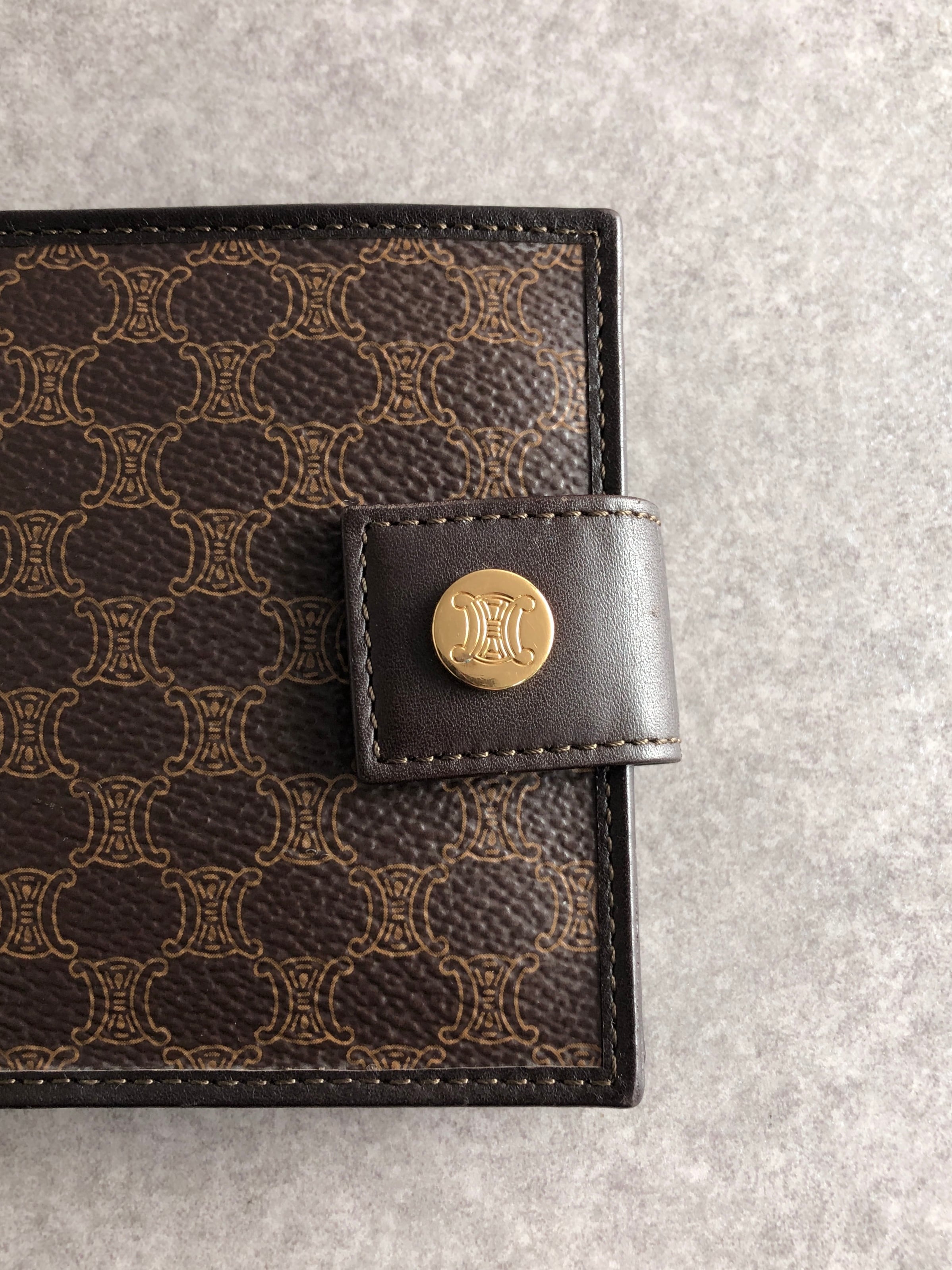 CELINE セリーヌ マカダム 財布 ブラウン PVCレザー 2つ折り vintage