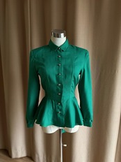 LOUIS BLANC green peplum shirt-5033-10