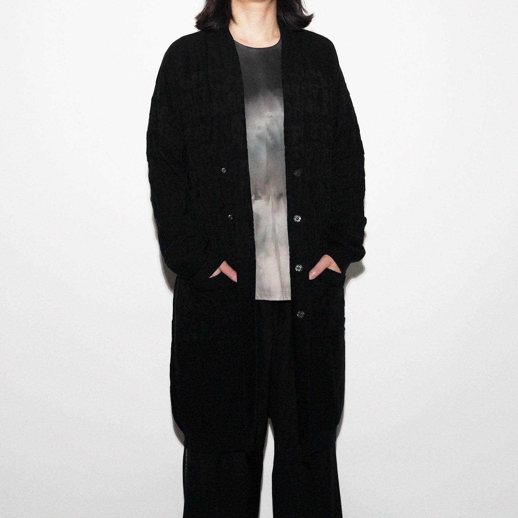 12G KNIT LONG CARDIGAN / COTTON×CASHMERE〈Black〉 | No,No,Yes