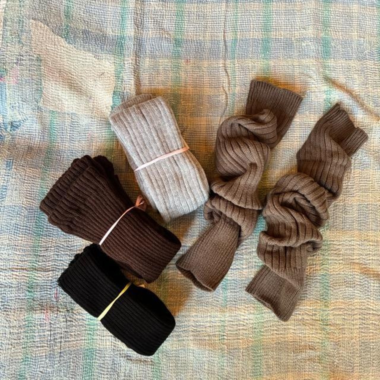 TOPANGA SOCKS Ladies' Rib Knit Long Leg Warmers (4 colors) Available in Gray, Greige, Brown, and Black