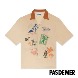 【PAS DE MER/パドゥメ】DEVIL’S LATTUCE SHIRT 半袖シャツ / NATURAL ホワイト