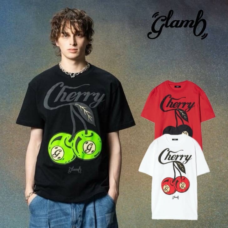 glamb グラム 半袖Tシャツ メンズ Cherry Ball T-Shirt/チェリーボール