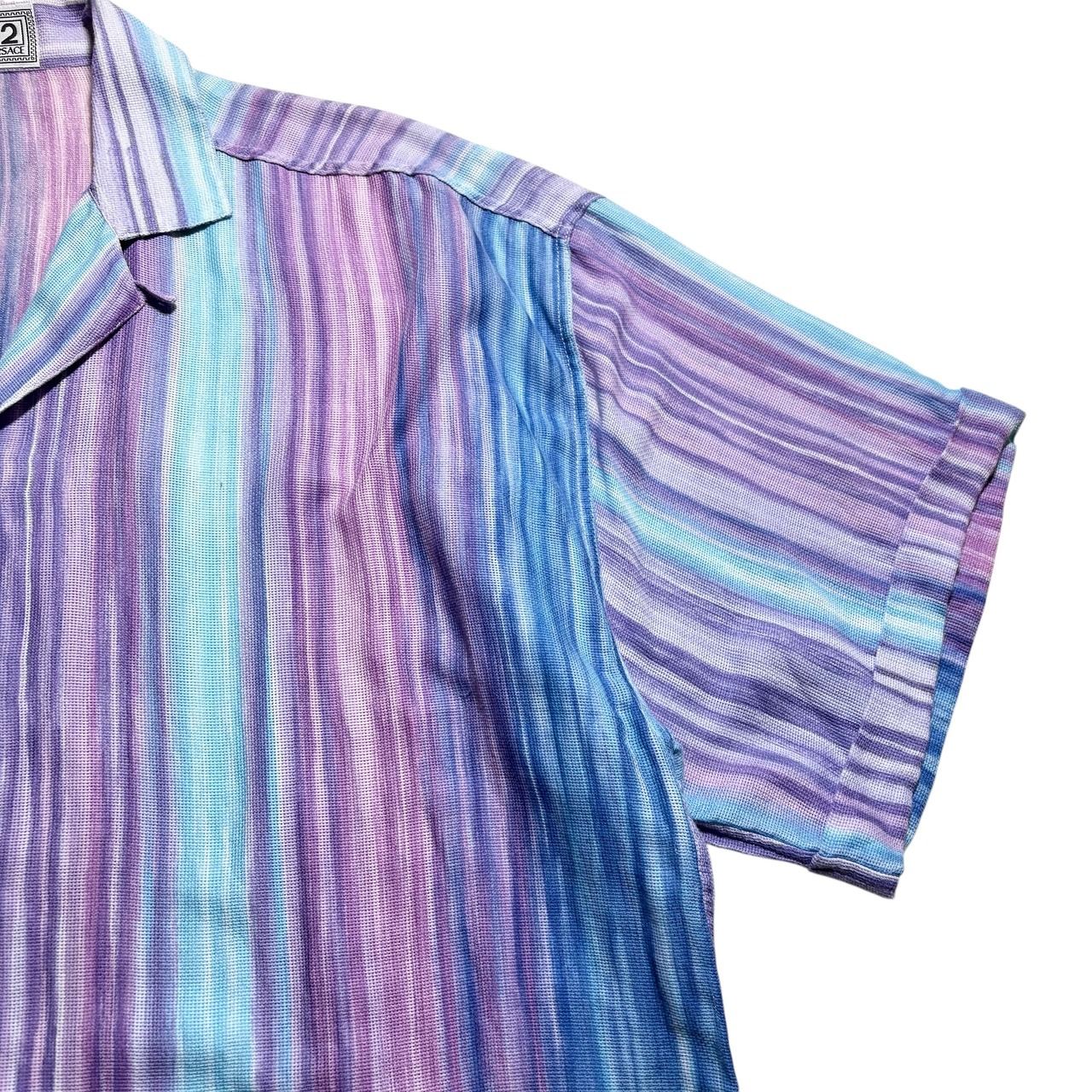 vintage V2 by VERSACE stripe open collar shirt