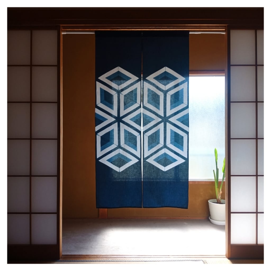 11200円 暖簾(D) ・ 手織り 藍染 のれん tobacco.com.gr
