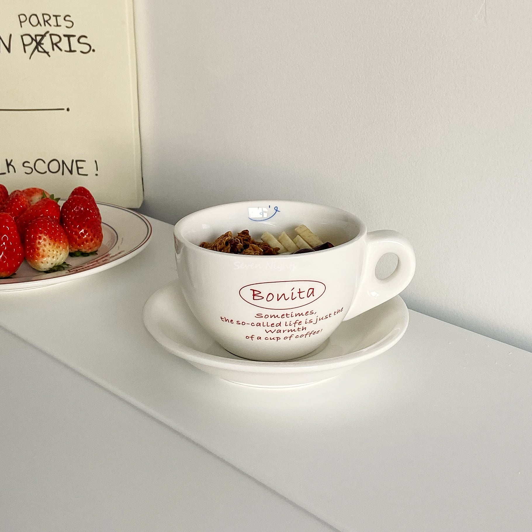 【CUP】英字柄マークカップ&プレートセット