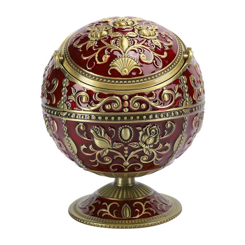 地球儀　タバコ入れ　金属　レトロ　置物　インテリア　工芸品　美術品　A1174 数量限定】xuuyuu.. 地球儀型灰皿 レトロ灰皿 卓上灰皿 防風灰皿