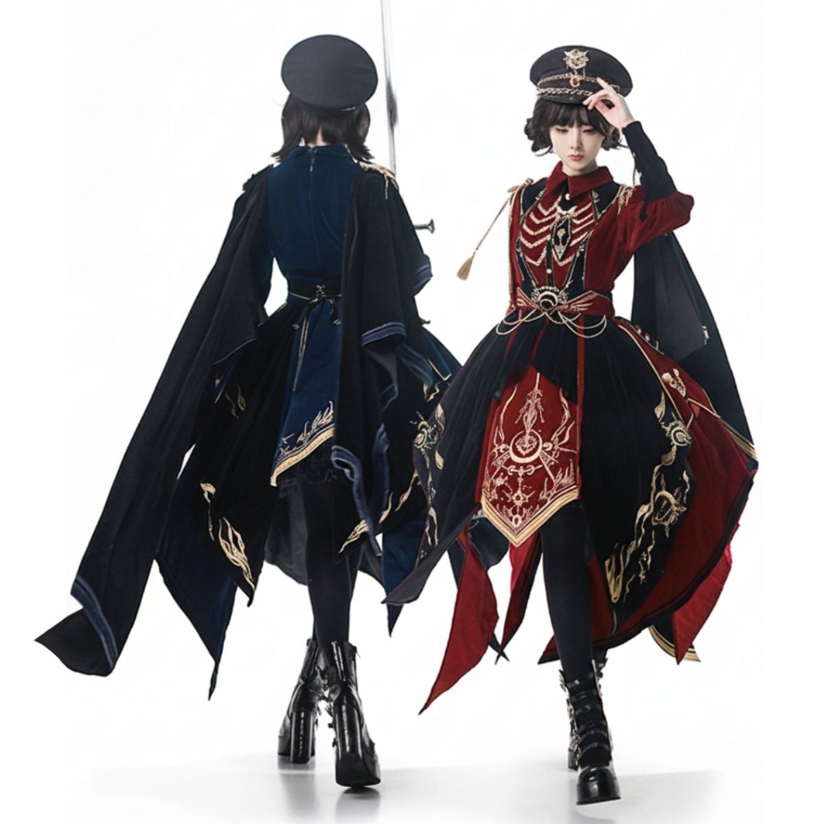 終焉なる聖遺物ロングマント軍服ロリータセットアップ | Maiden's Rêve