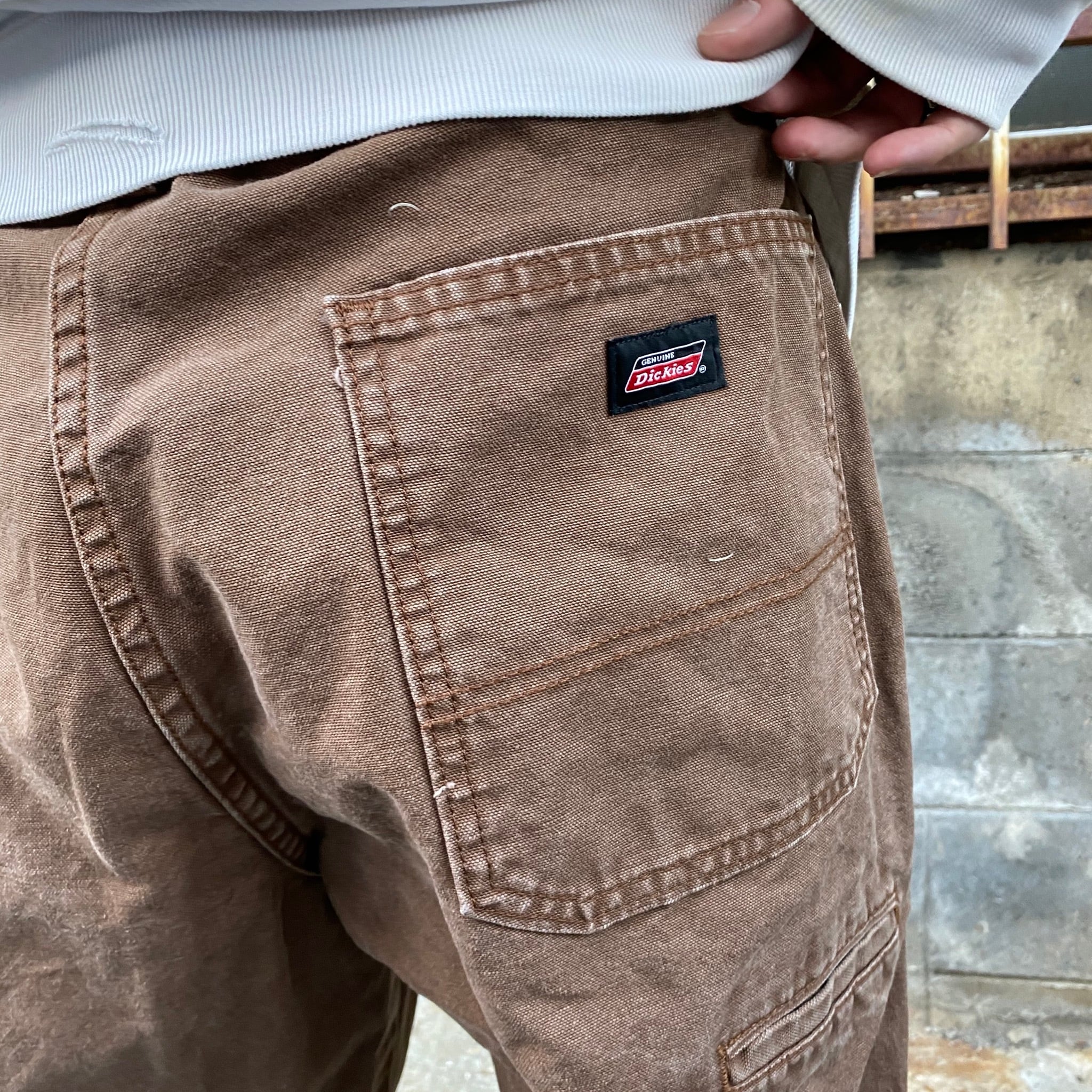 Dickies ディッキーズ ダック地ワークパンツ ダークブラウン W36