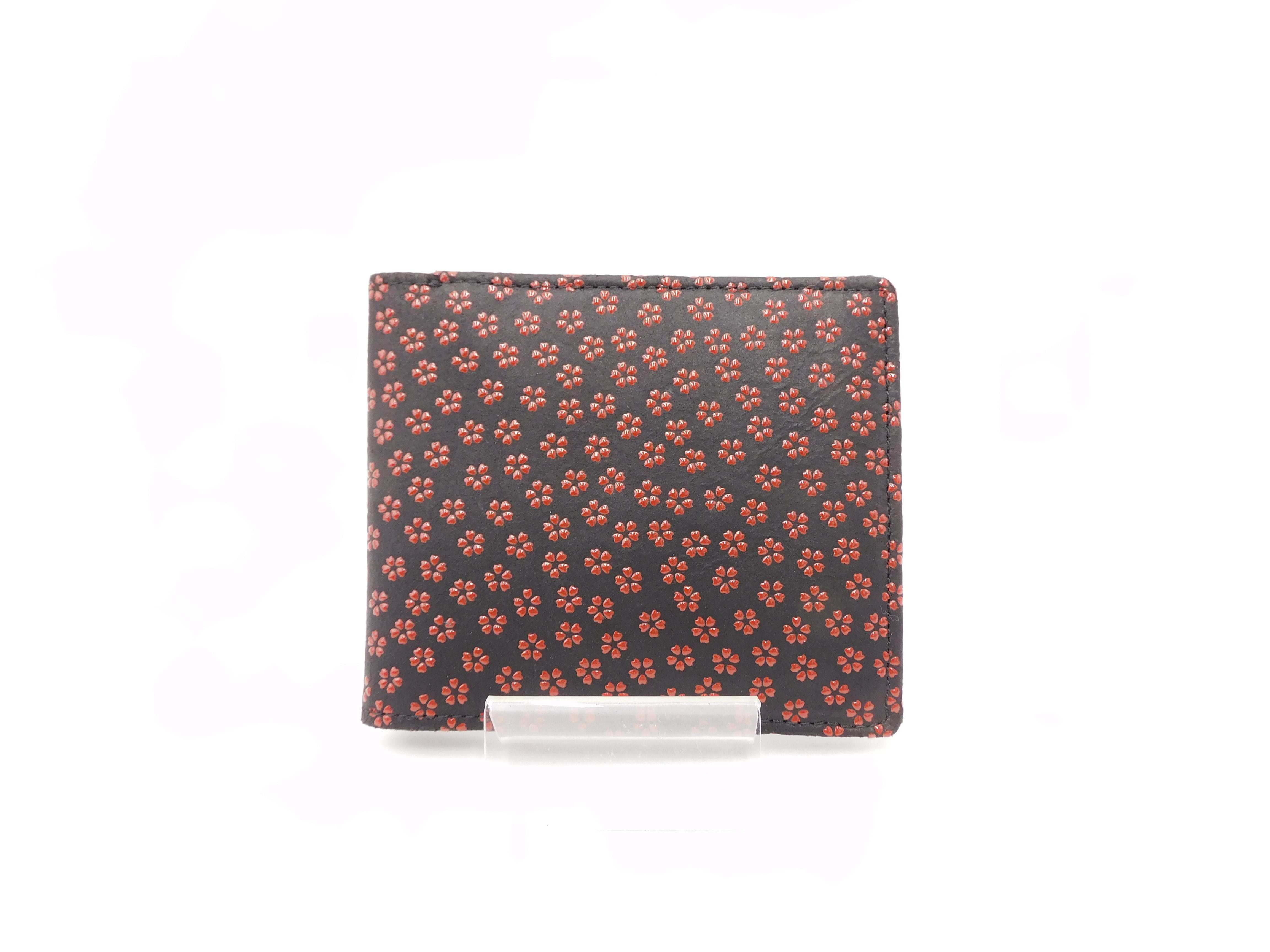 札入(小銭なし)黒/赤 小桜柄