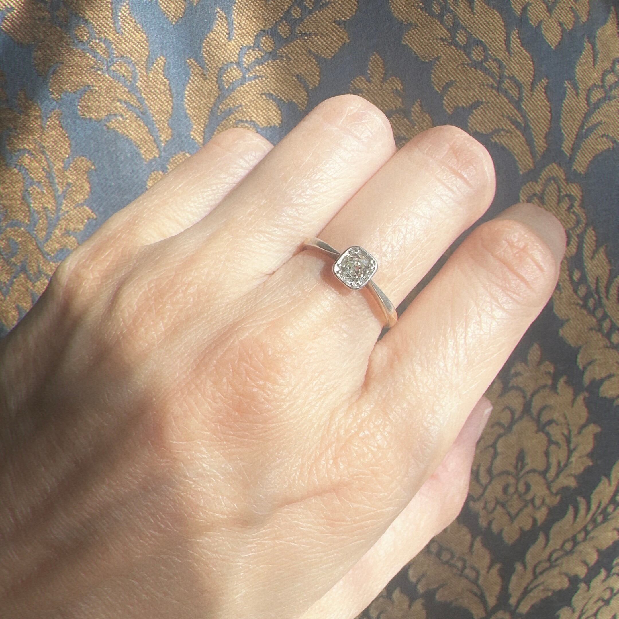 オールドカットダイヤモンドソリテールリング | Maria Alonso Antiques