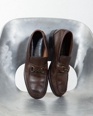 grained leather bit loafers / SIZE:US9