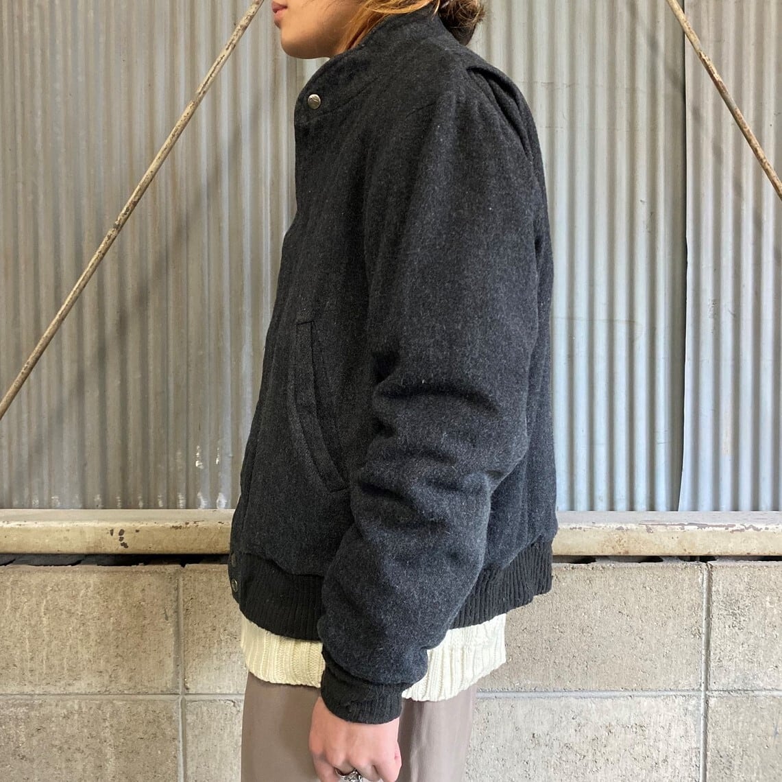 【USED】80's WOOLRICH リバーシブルブルゾンジャケット ベージュ