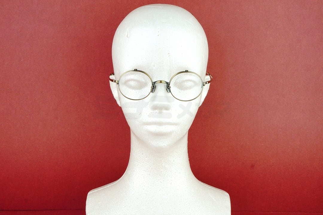 KameManNen 単式 跳ね上げ メガネ KMN-54 AG ラウンド 丸眼鏡 オーバル