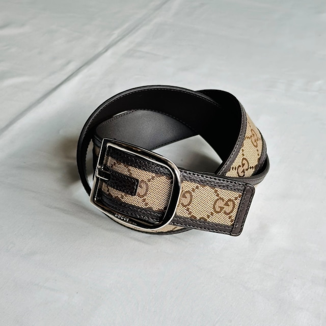 GUCCI "GG LOGO" LEATHER BELT