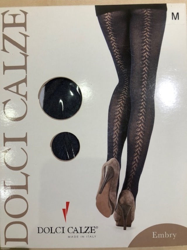 DolciCalze（ドルチカルゼ）イタリア製　05-2976 後ろジャガード編みデザインタイツ