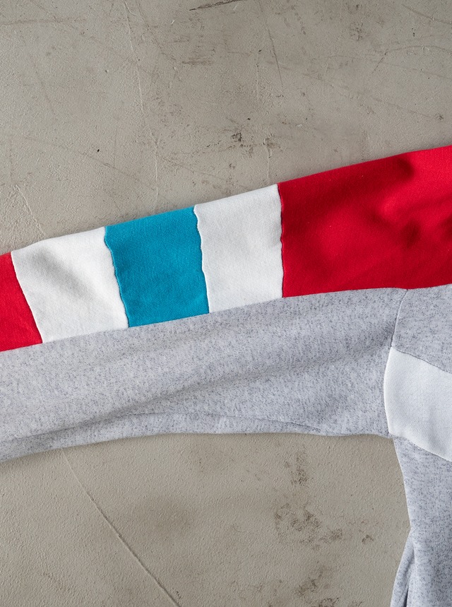 "MAIN EVENT" 1990s Color block zip top